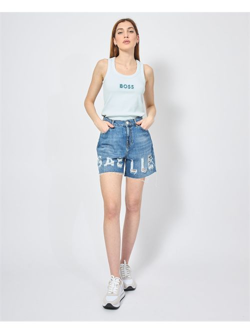 Short en jean Gaelle Paris avec logo devant GAELLE PARIS | GAABW04709BL01